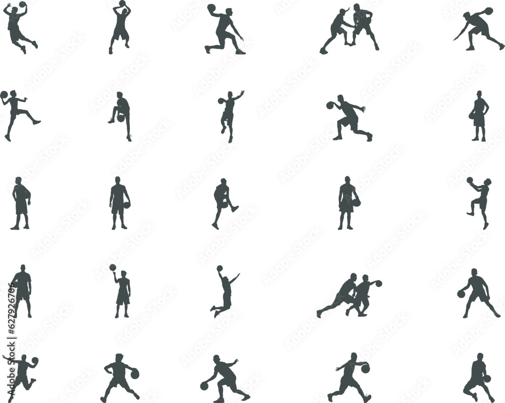 Basketball player silhouette, Basketball silhouettes, Basketball player SVG,  Basketball bundle, Player SVG, Player silhouettes