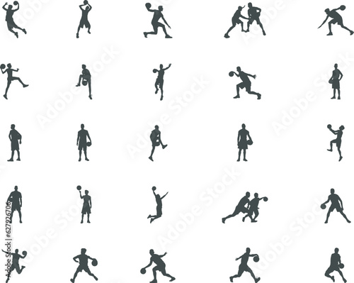 Basketball player silhouette, Basketball silhouettes, Basketball player SVG,  Basketball bundle, Player SVG, Player silhouettes © DesignLands 