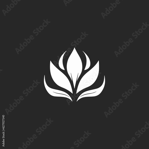 simple white lotus flower plant nature logo vector illustration template design