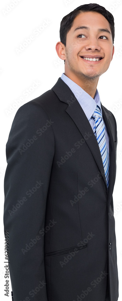 Digital png photo of happy asian businessman standing on transparent background Digital png photo of happy asian businessman standing on transparent background