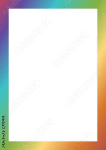 Digital png illustration of colourful frame with copy space on transparent background