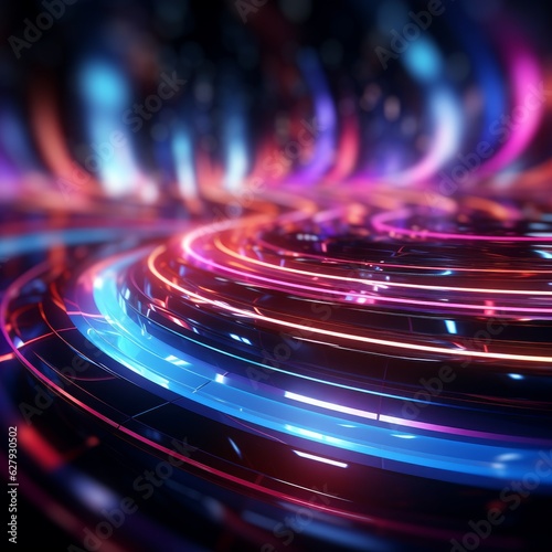 3d render abstract background with pink blue neon color, 3d neon background, creative art, professional