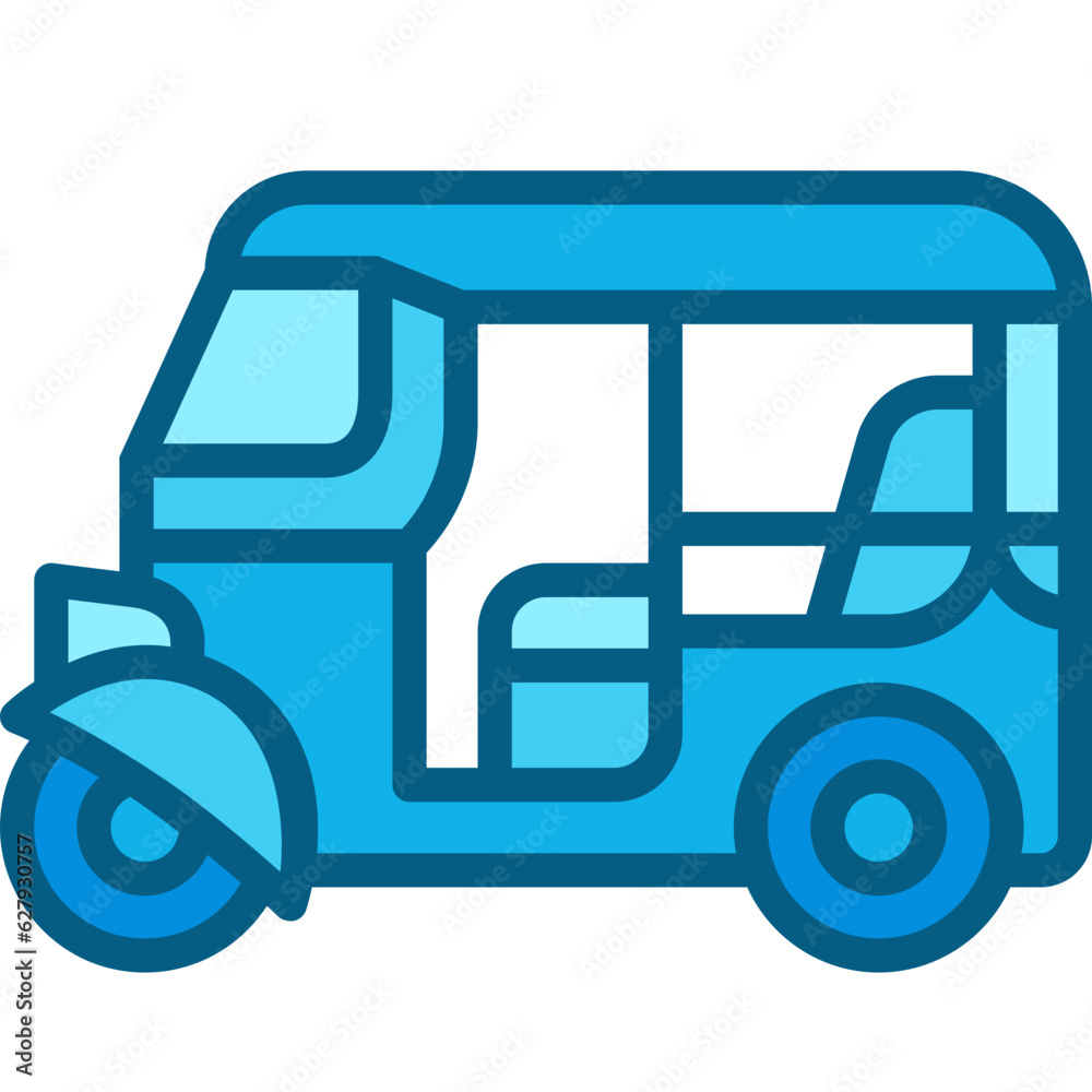 Fototapeta premium rickshaw two tone icon