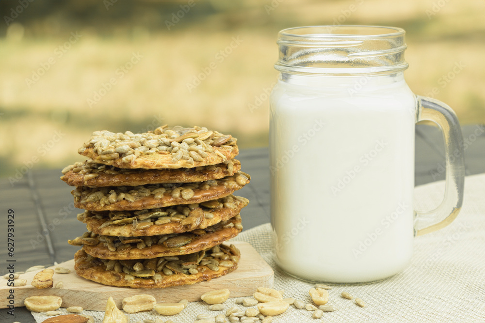 Oatmeal cookies with seeds and dried fruits Oatmeal cookies with seeds and dried fruits