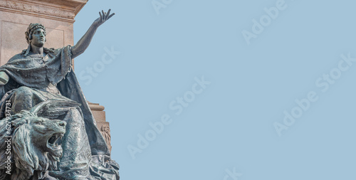 Venice, Italy - Monument to Victor Emmanuel II, the first king of a unified Italy, near San Marco square, in historic downtown of Venice, with copy space