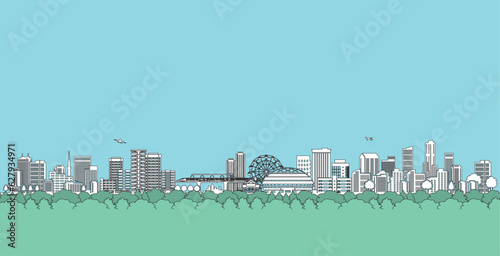 街並みを影で表現したベクターイラスト