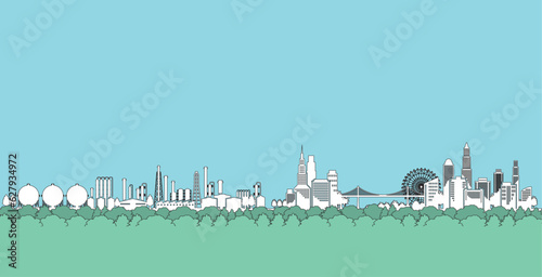 街並みを影で表現したベクターイラスト