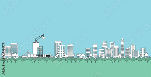 街並みを影で表現したベクターイラスト