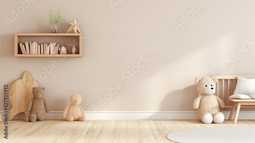Small and cute baby room interior. Generative AI
