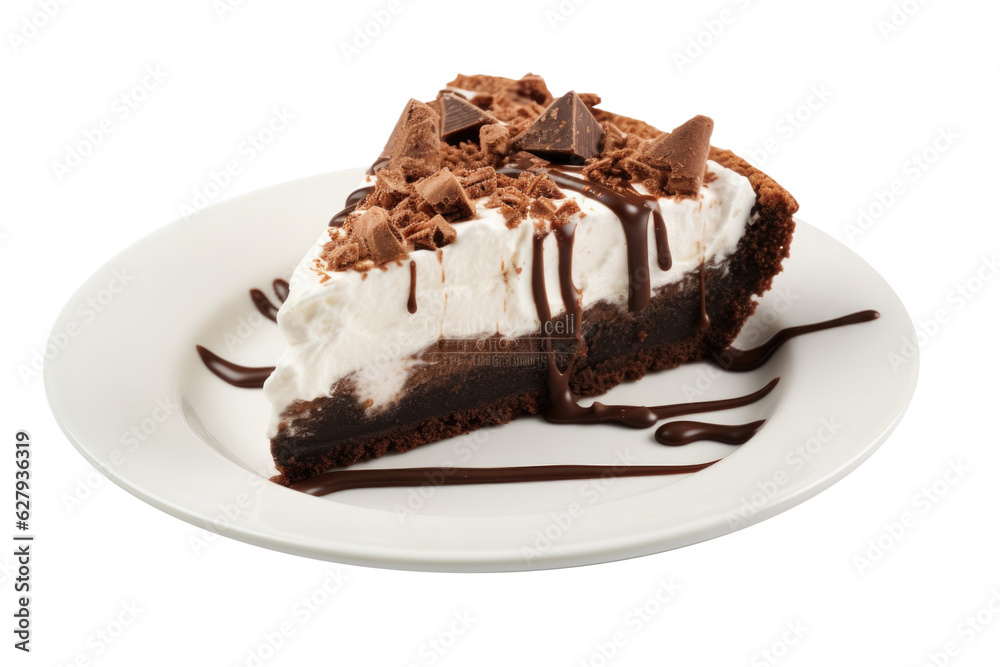 Delicious Slice of Mud Pie Isolated on a Transparent Background Delicious Slice of Mud Pie Isolated on a Transparent Background