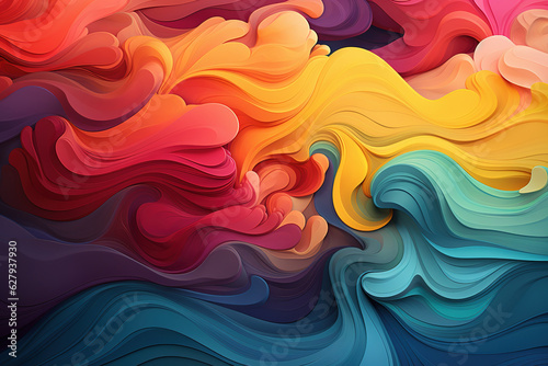 Fototapeta Naklejka Na Ścianę i Meble -  Multi layers color texture 3D papercut layers in gradient vector banner. Carving art. Cover layout material design template. Abstract realistic papercut decoration textured with cardboard wavy layer