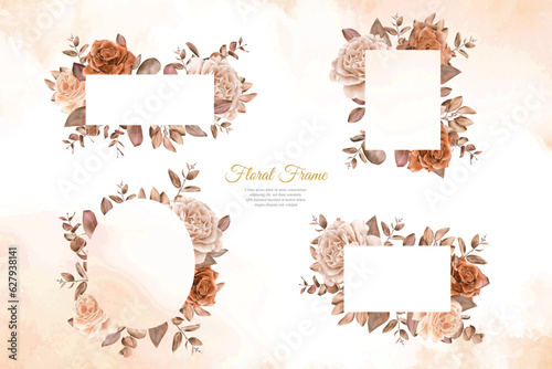 Watercolor Floral Frames Multi Purpose Template Design Collection
