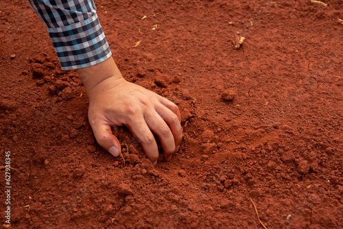 Hand holds the soil, symbolizing our responsibility to protect and preserve our environment.