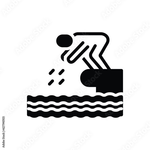 Black solid icon for dive
