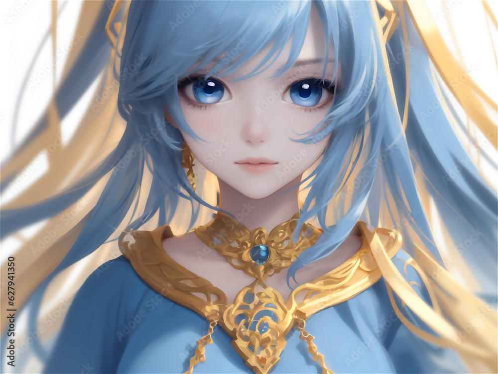 Cute character 3D image of anime inspired girl. Aesthetic wallpaper of ...