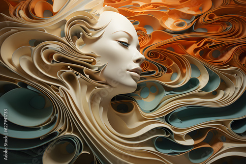 beautiful surreal abstract portrait of a woman