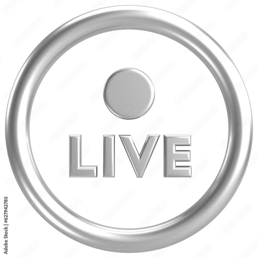 Live button. Live streaming. 3D illustration. Live button. Live streaming. 3D illustration.