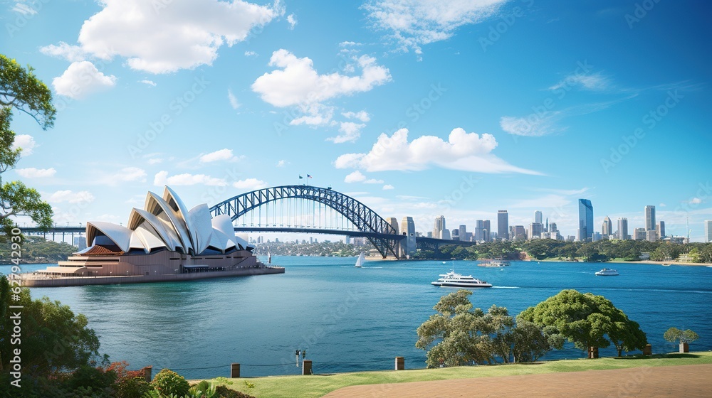 Naklejka premium Stunning view of Sydney Harbour
