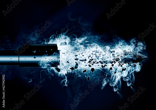 拳銃から発射された銃弾の3dイラスト photo