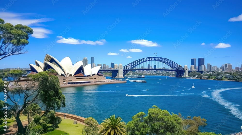 Naklejka premium Stunning view of Sydney Harbour