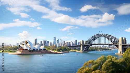 Canvas Print Sydney Opera House and Harbour Bridge