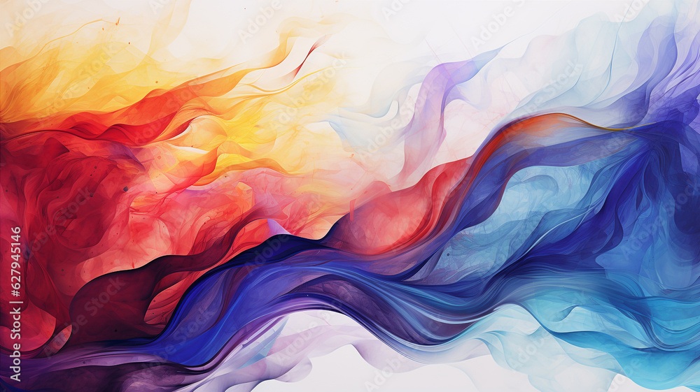 Modern abstract colorful watercolor art background. Generative AI