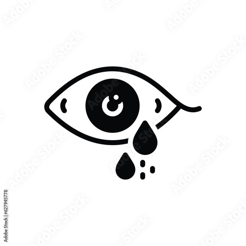 Black solid icon for tears