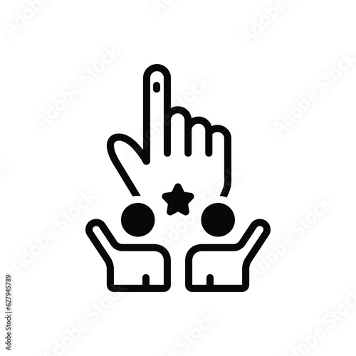 Black solid icon for voters