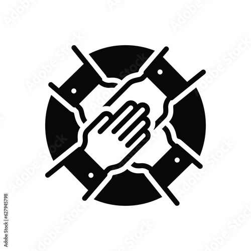 Black solid icon for associated