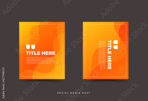 social media post template, colorful, bright orange gradation, random wave, abstract, memphis