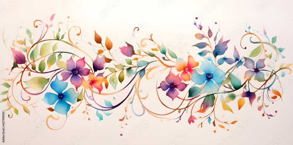 colourful watercolour floral bouquet of flowers on white background for wedding stationary invitations, greetings, wallpapers, fashion, prints
