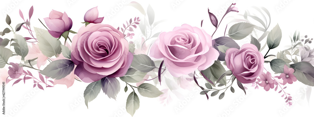 pink watercolour rose bouquet of flowers on white background for wedding stationary invitations, greetings, wallpapers, fashion, prints
