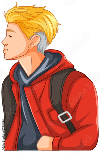 Side of man closing eyes kissing