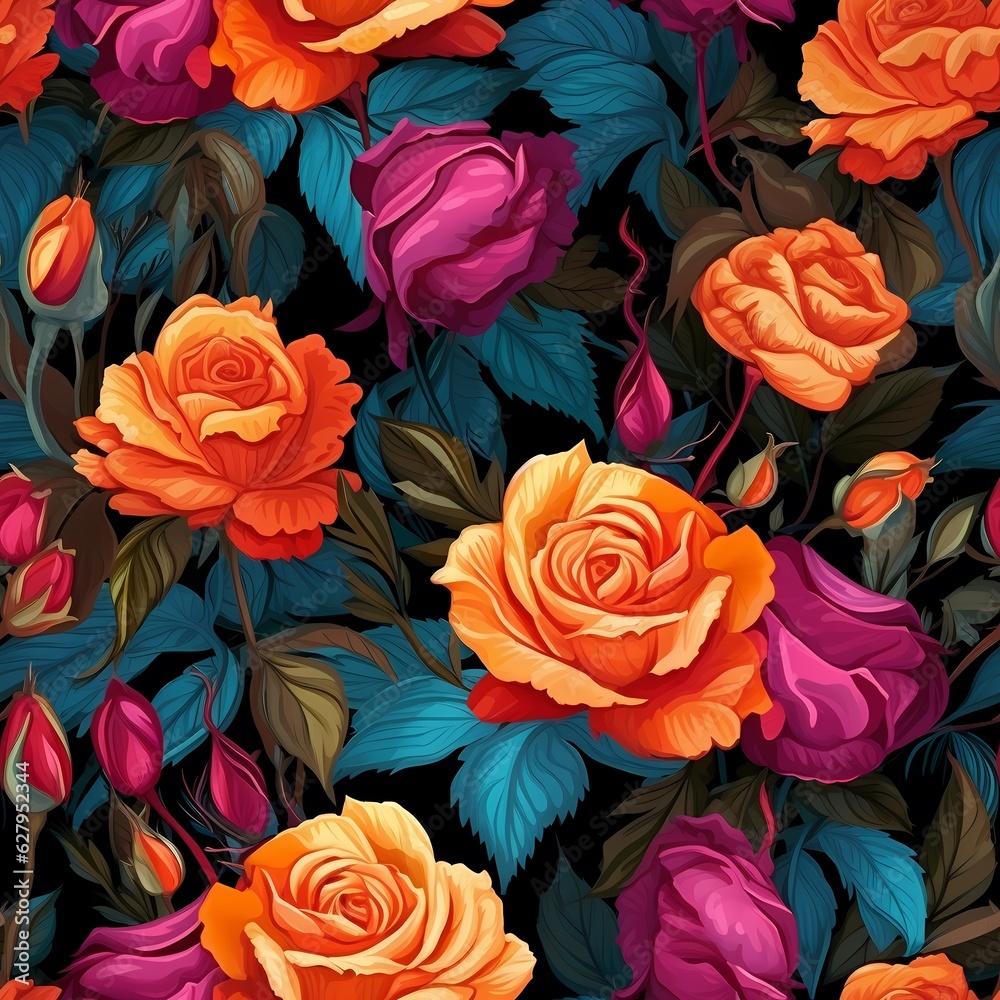 seamless floral pattern with rose flowers seamless floral pattern with rose flowers
