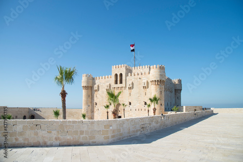 Exterior view of the Qaitbay citadel in Alexandria, Egypt photo