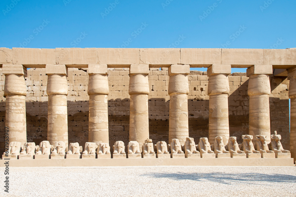 Fototapeta premium Ram-headed sphinxes at Karnak Temple, Thebes
