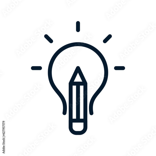 Creative idea concept. Copywriter, blogger, journalism. Vector icon isolated on white background.