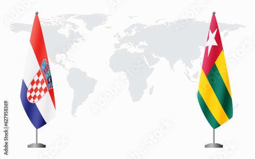 Croatia and Togo flags for official meeting