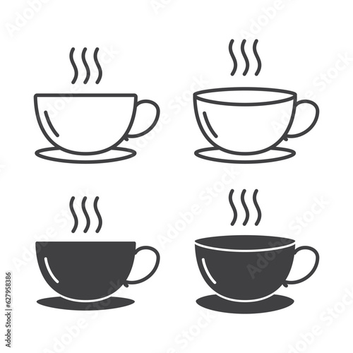 Coffee cup icon isolated vector illustration.