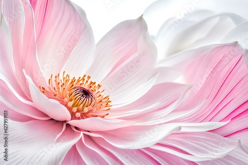 closeup of pink lotus in the ponds with white background