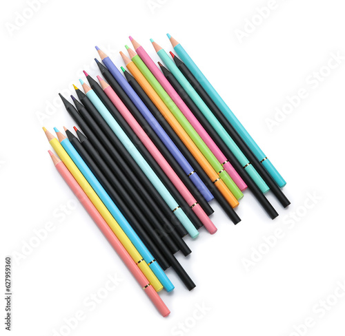 Set of colorful pencils on ...