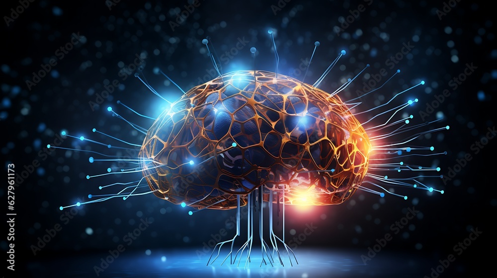 Human brain showing Intelligent thinking processing through the concept ...