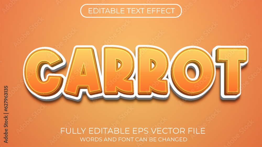 Carrot editable text effect. Editable text style effect Carrot editable text effect. Editable text style effect
