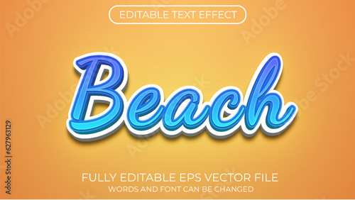 Beach editable text effect. Editable text style effect