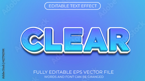 Clear editable text effect. Editable text style effect