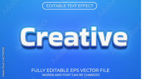 Creative editable text effect. Editable text style effect