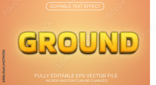 Ground editable text effect. Editable text style effect