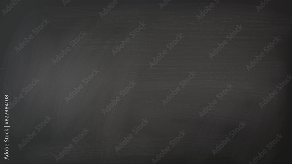 Graphite background or school blackboard with realistic chalk stains or scuffs. Blank black board, monochromatic banner mockup. Vector template for education concept, chalk menu text and illustration