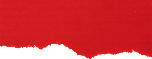 Red ripped paper torn edges strips isolated on white background