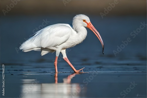 white stork with red beak  ciconia   generated by AI © herry